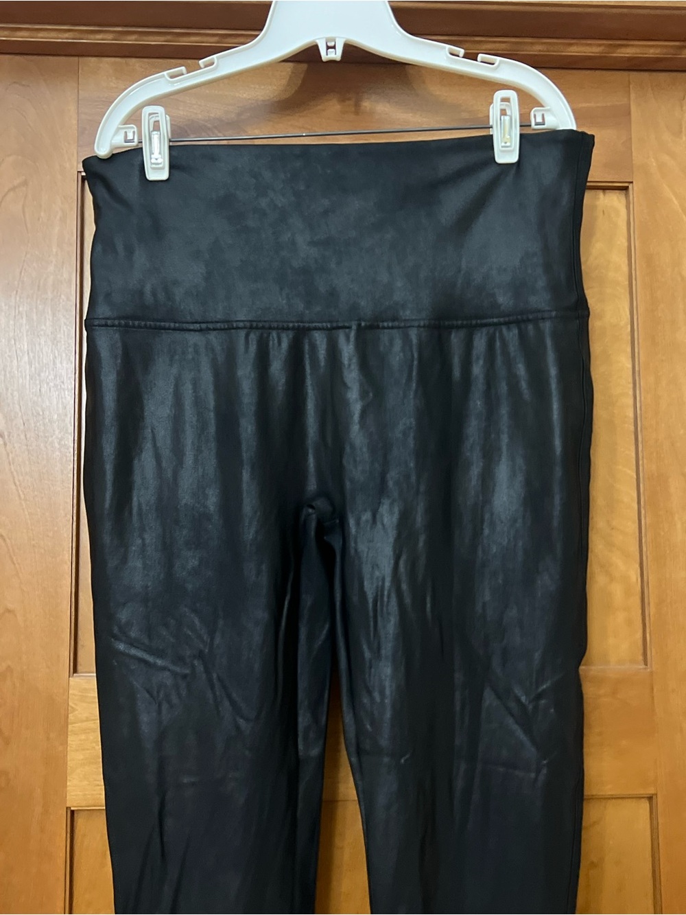 Spanx Faux Leather Black Leggings Womens 3X TALL - Picture 3 of 14